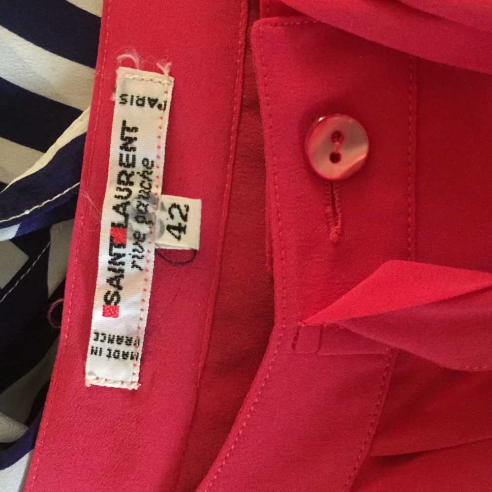 Saint Laurent Rive Gauche Pussy Bow Silk Blouse - Picture 8 of 8